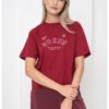 Свободна тениска с овално деколте и лого GUESS JEANS