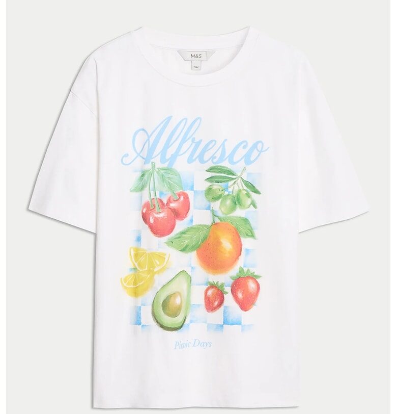 Свободна тениска с принт Marks  Spencer