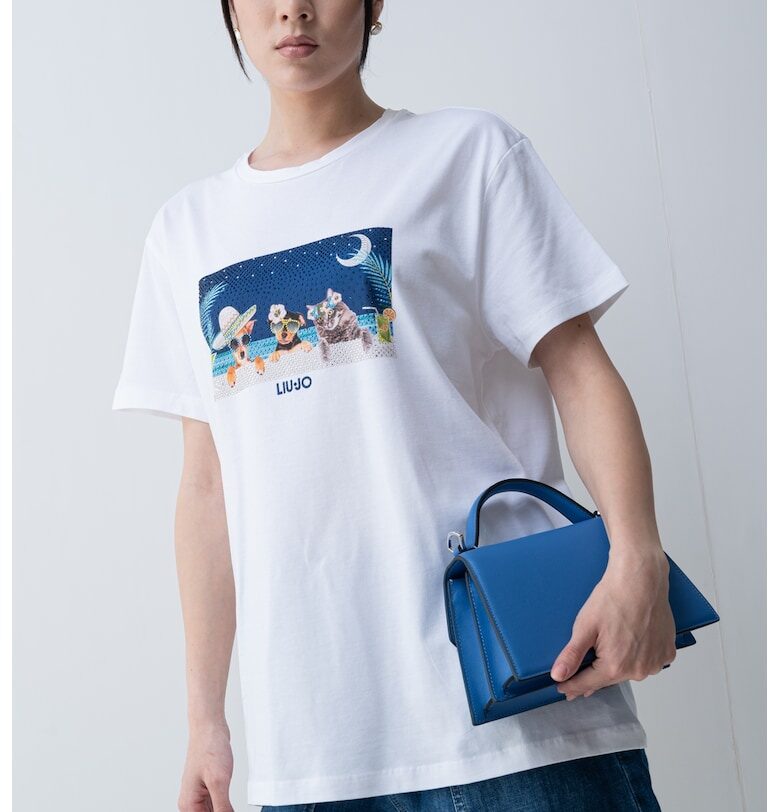 Свободна тениска с фигурален принт Liu Jo