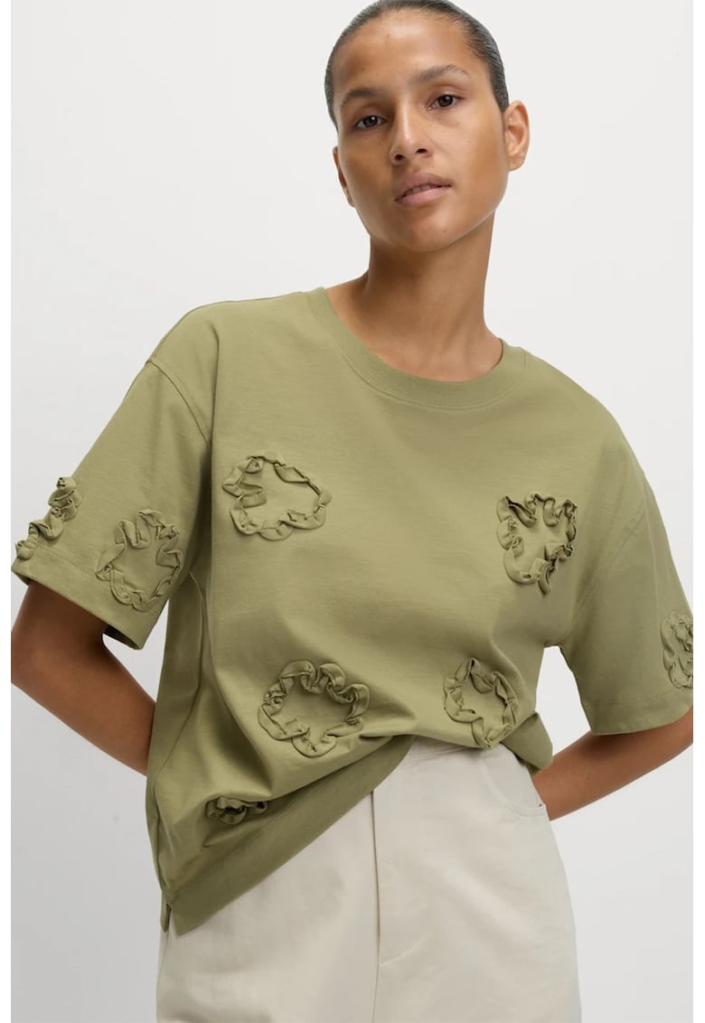 Свободна тениска с флорални апликации Marks  Spencer