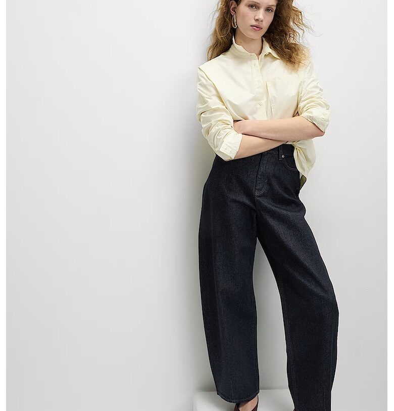 Свободни дънки с висока талия Marks  Spencer