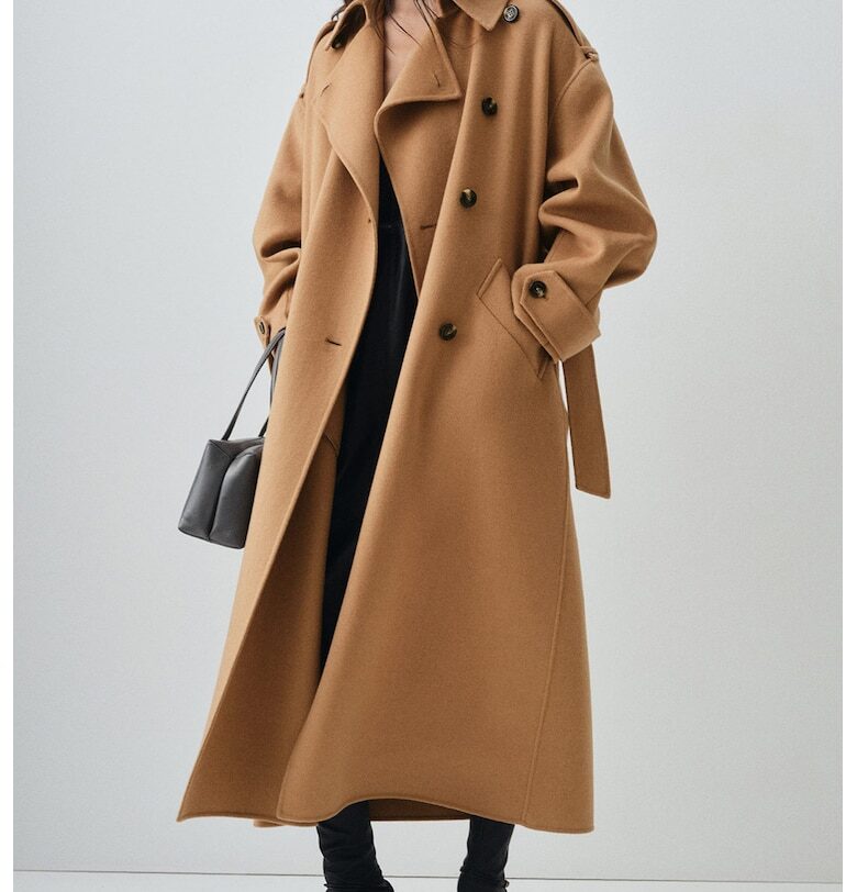 Свободно палто с вълна Mango