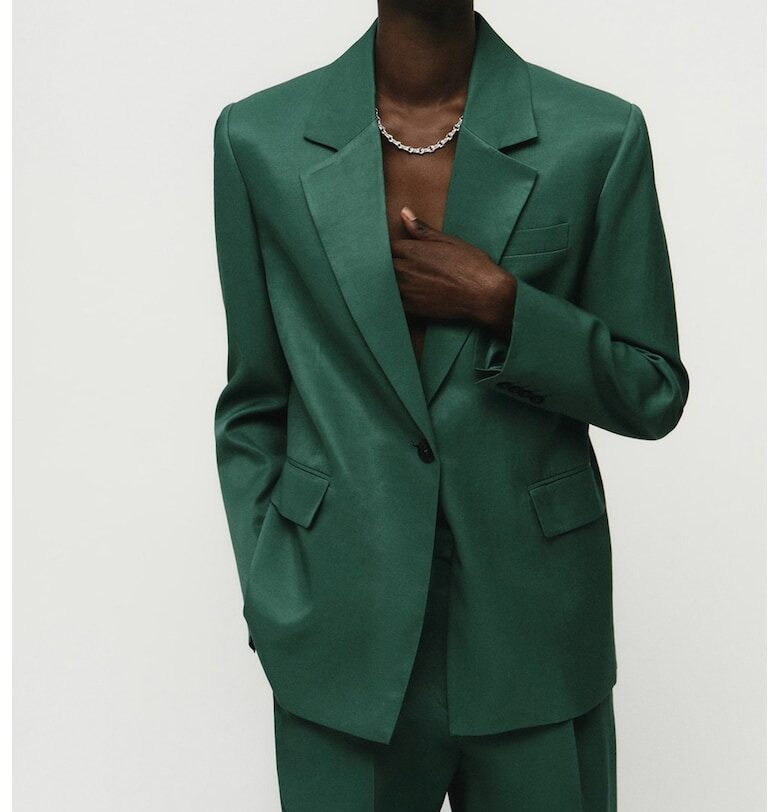 Свободно сако с лен Mango