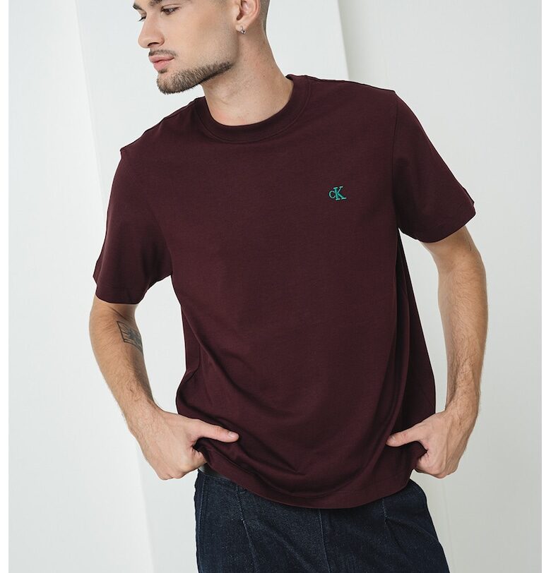 Семпла тениска с овално деколте CALVIN KLEIN JEANS