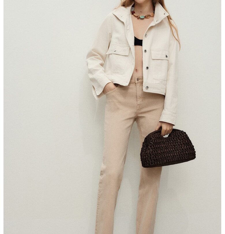 Скъсени дънки Sienna с незавършен подгъв Mango