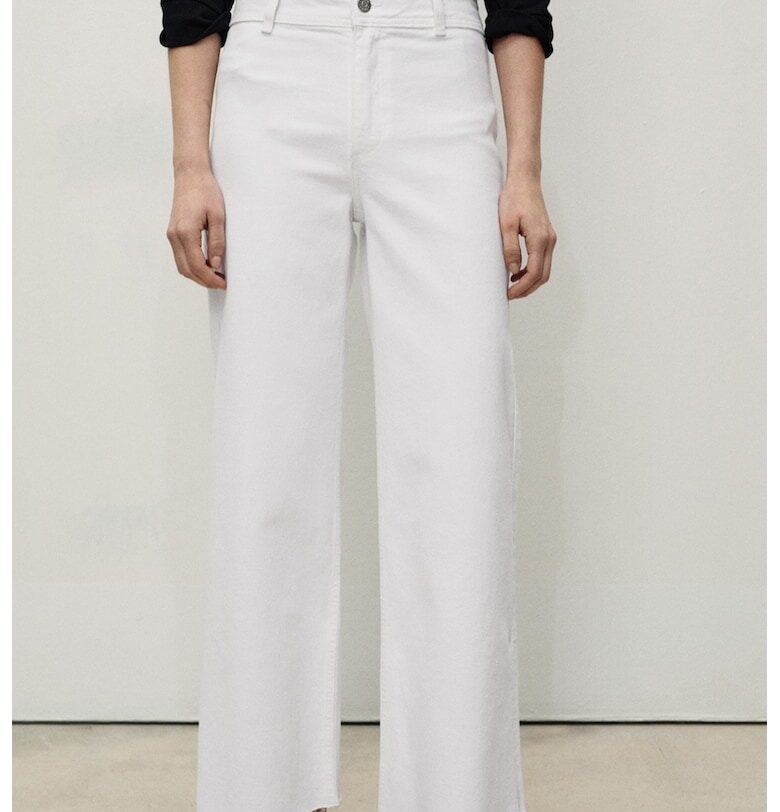 Скъсени дънки с широк крачол Mango