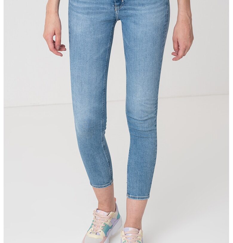 Скъсени скини дънки с висока талия CALVIN KLEIN JEANS