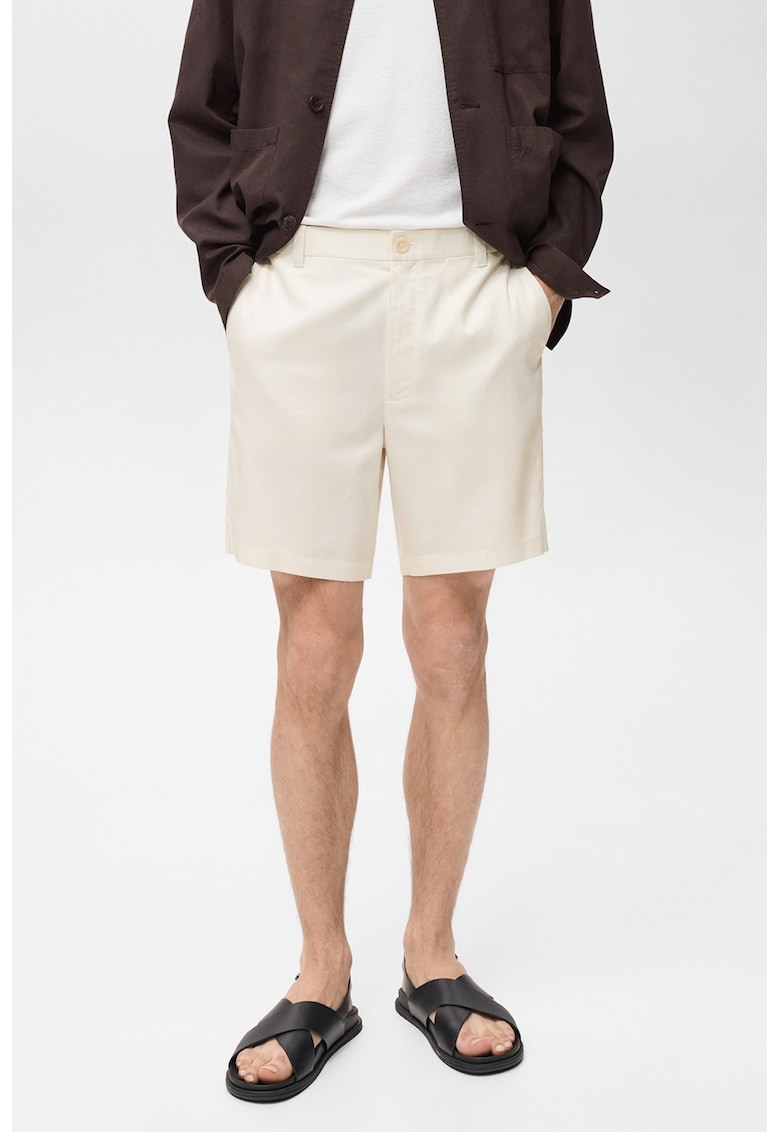 Слим бермуди с лен Mango