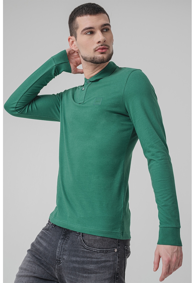 Слим блуза с яка BOSS