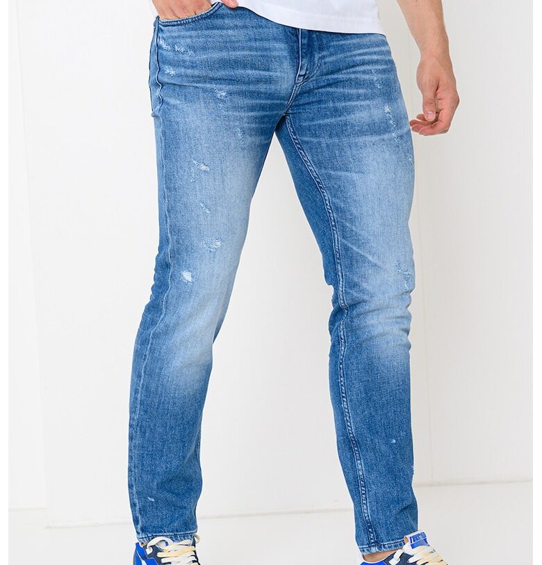 Слим дънки със захабени зони BOSS