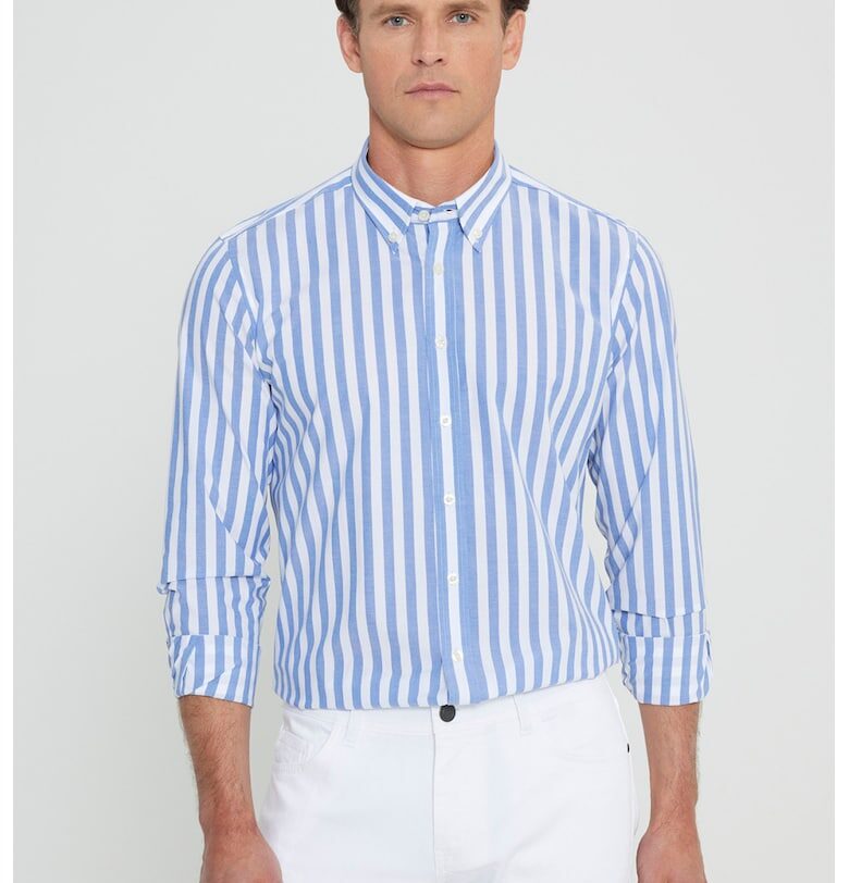 Слим памучна риза с райе ACCo