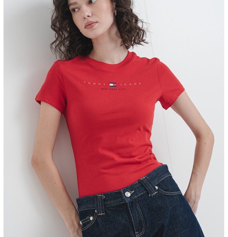 Слим памучна тениска Tommy Jeans
