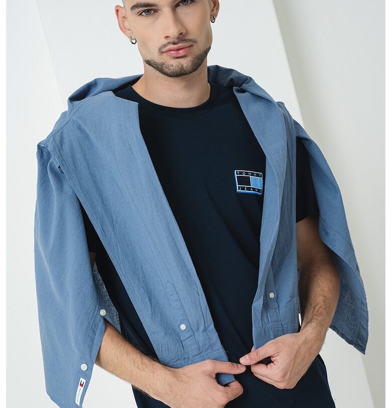 Слим памучна тениска с лого Tommy Jeans