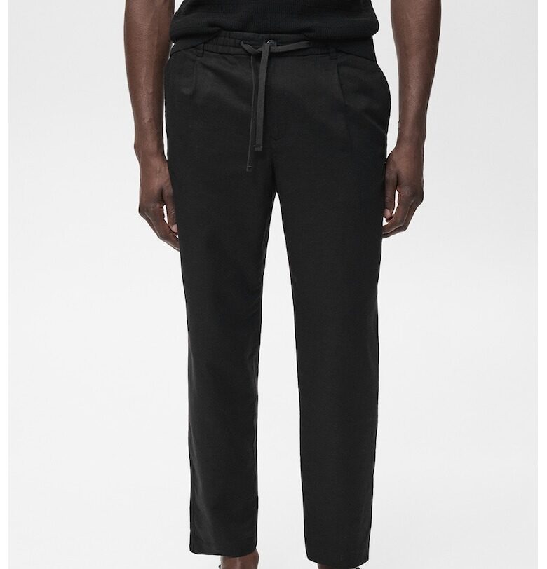 Слим панталон с лен Mango