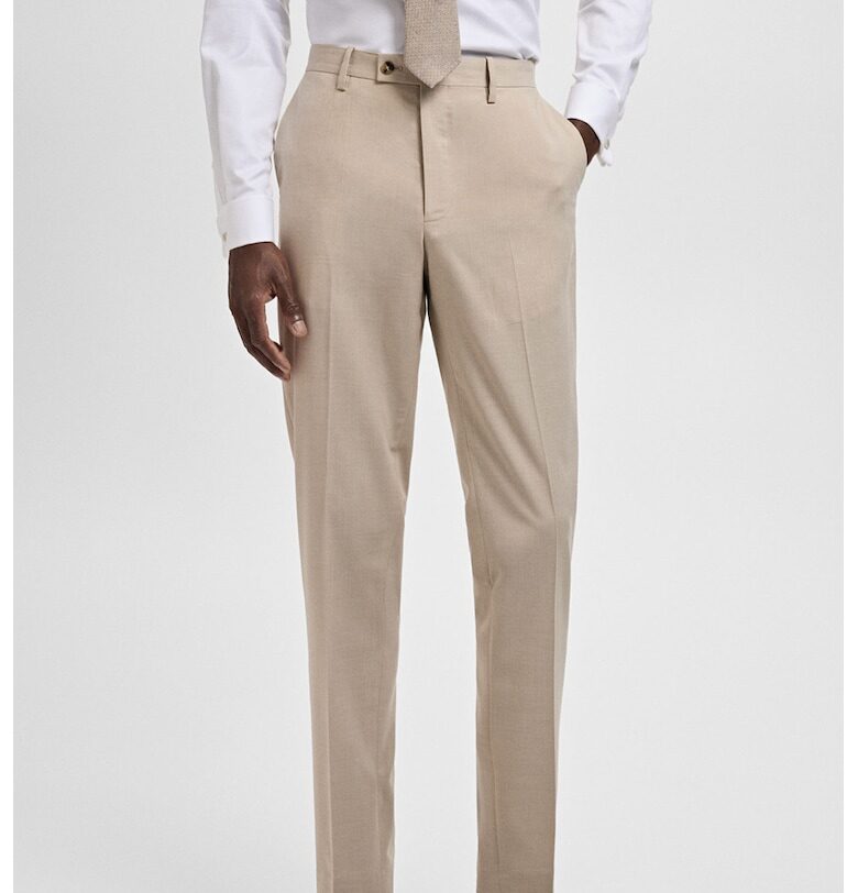 Слим панталон с набирания Mango