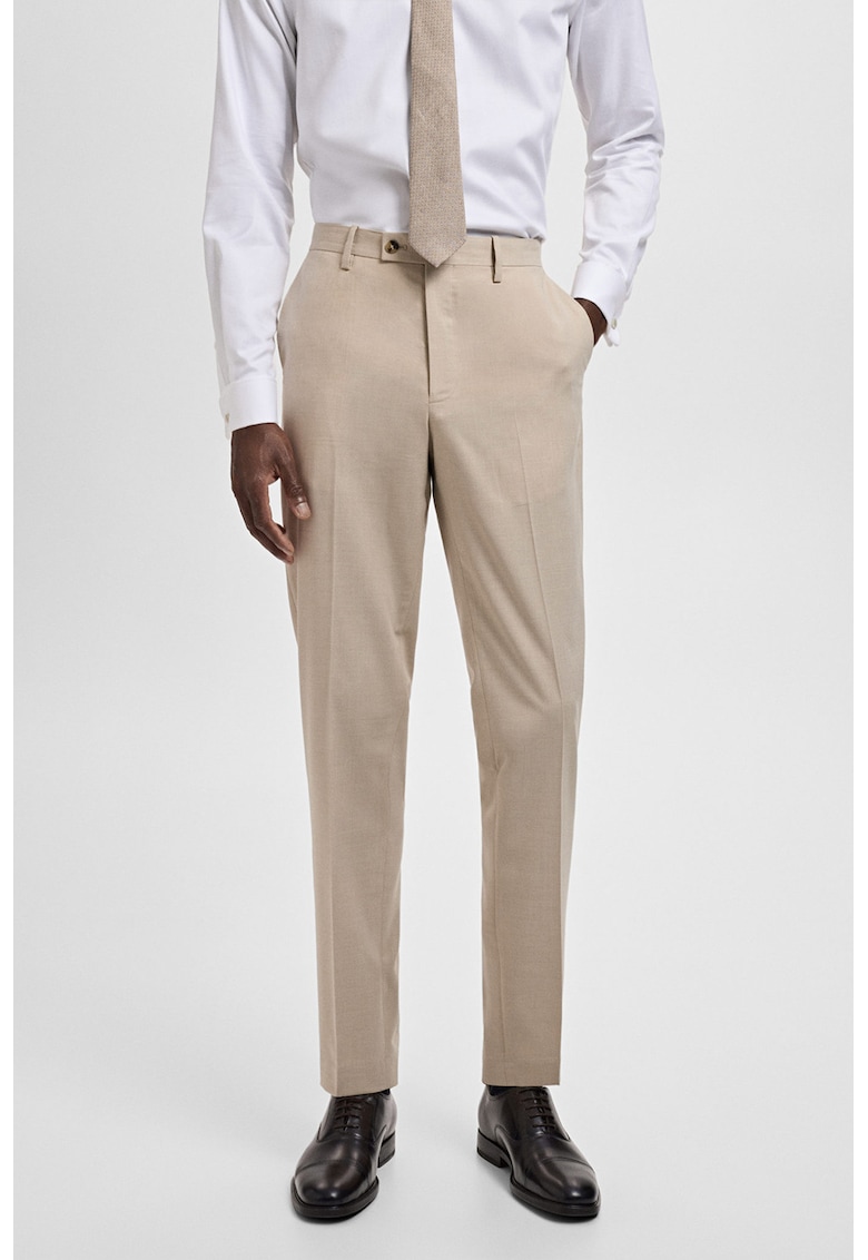 Слим панталон с набирания Mango