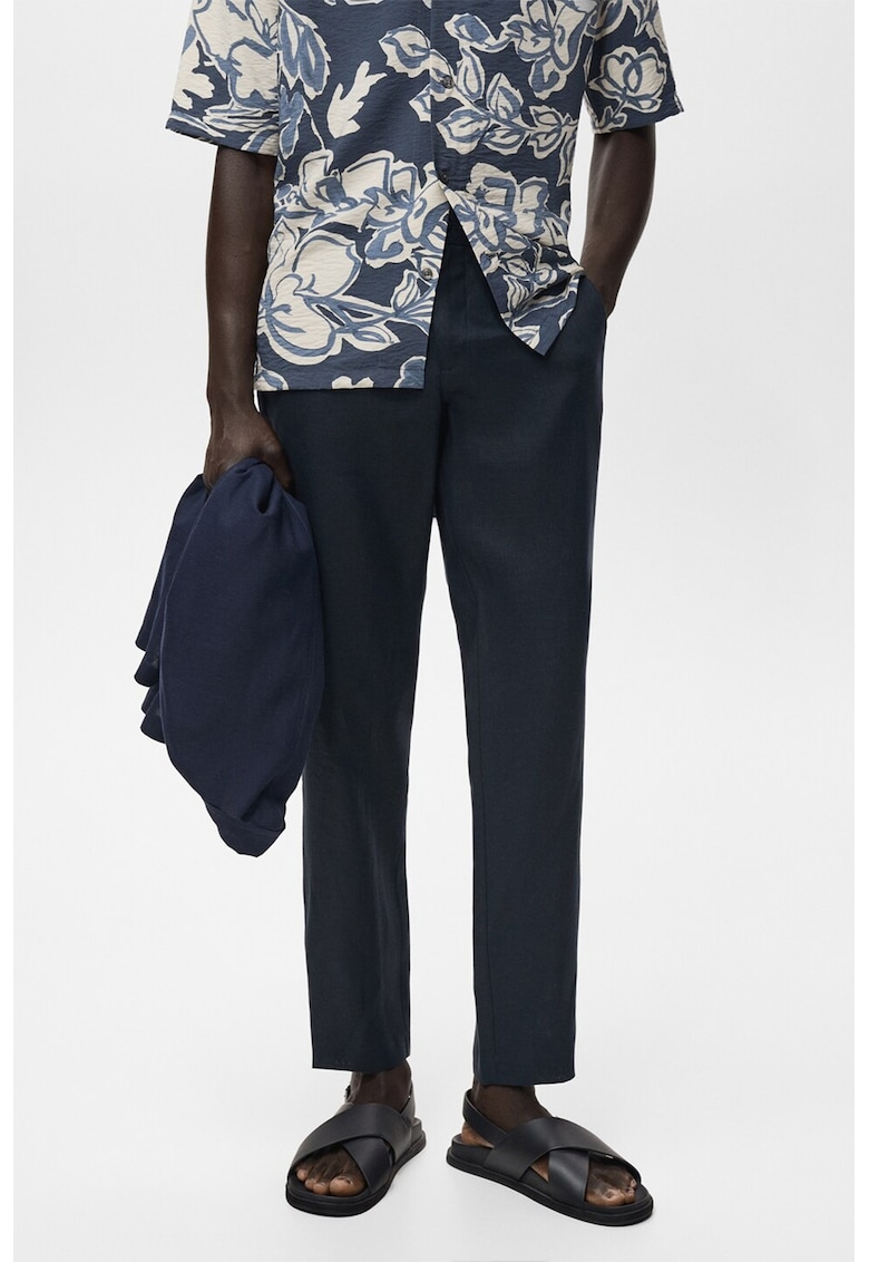 Слим панталон чино от лен Mango