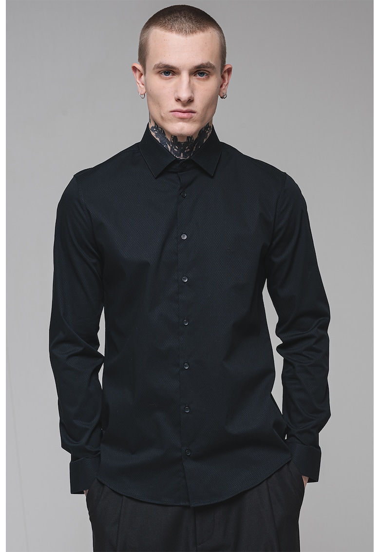 Слим риза с класическа яка CALVIN KLEIN