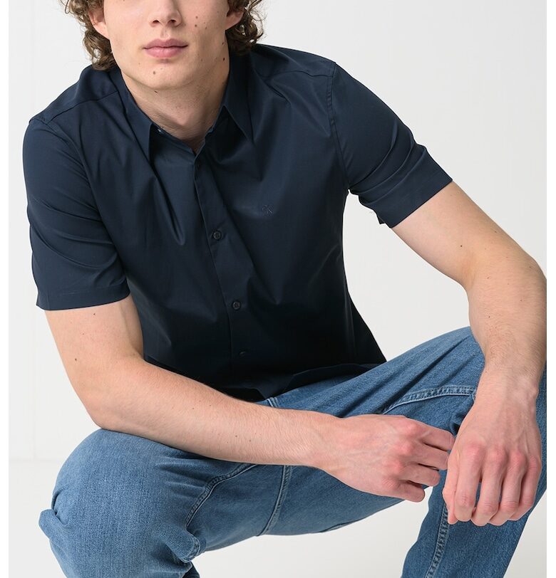 Слим риза с къси ръкави CALVIN KLEIN