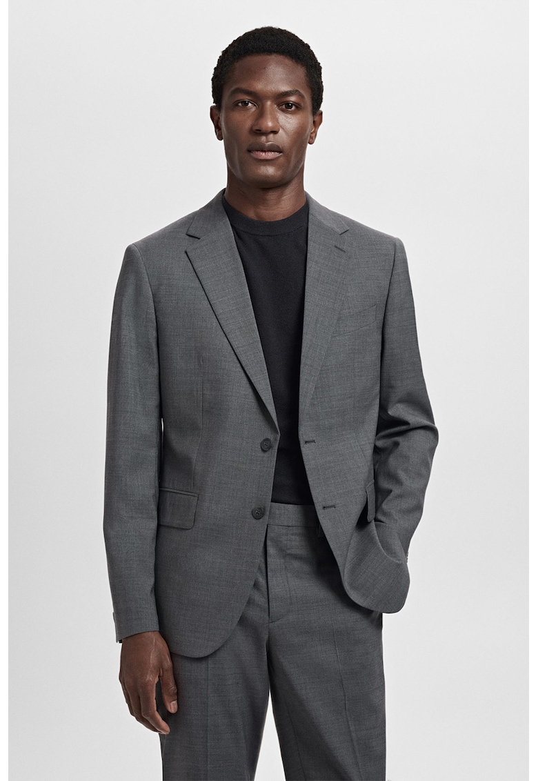 Слим сако от необработена вълна Mango