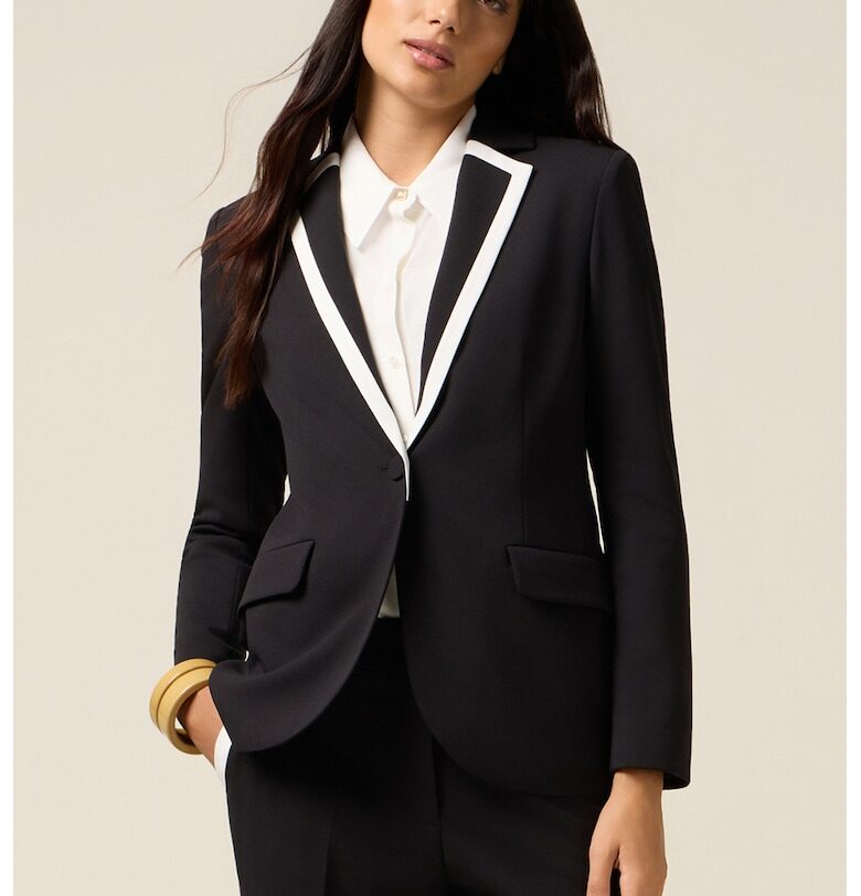 Слим сако с контрастен кант Oltre