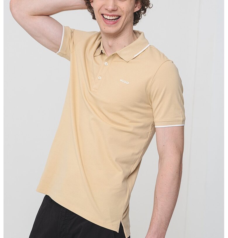 Слим тениска Dinoso с яка HUGO