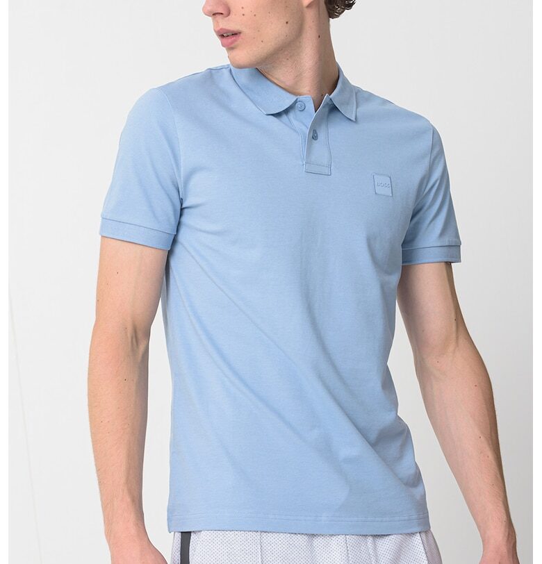 Слим тениска Passenger с яка BOSS