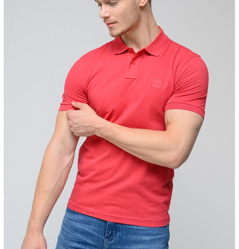 Слим тениска Passenger с яка BOSS