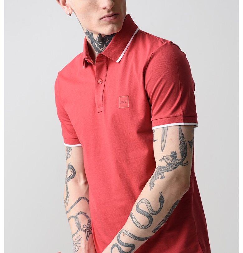 Слим тениска Passertip с яка BOSS