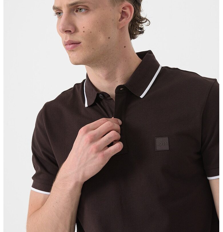 Слим тениска Passertip с яка BOSS