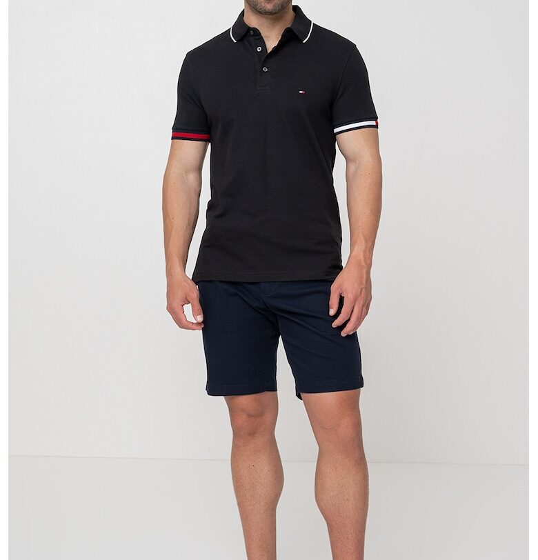 Слим тениска Signature с яка Tommy Hilfiger