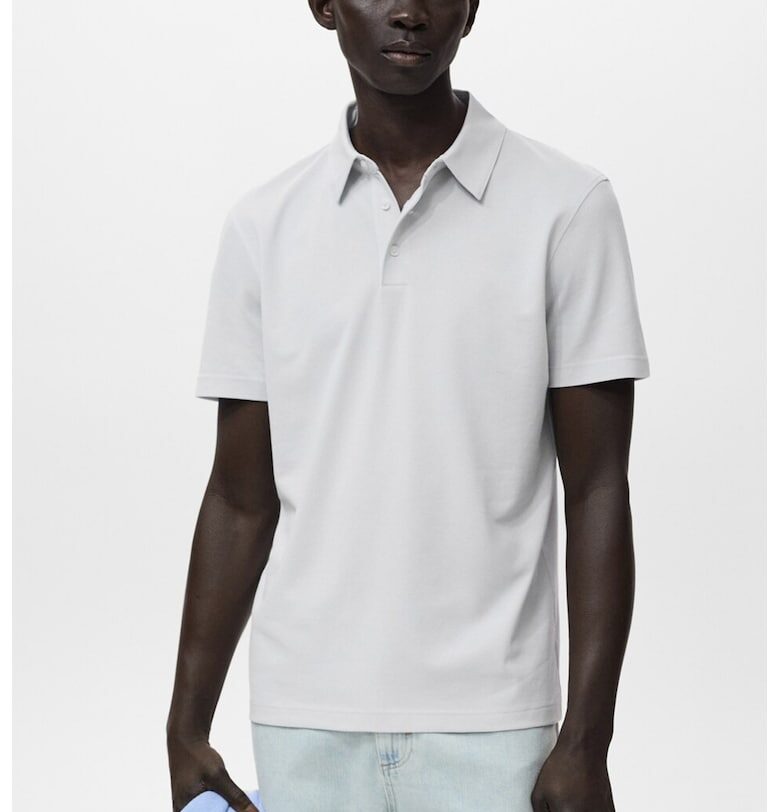 Слим тениска от пике с яка Mango