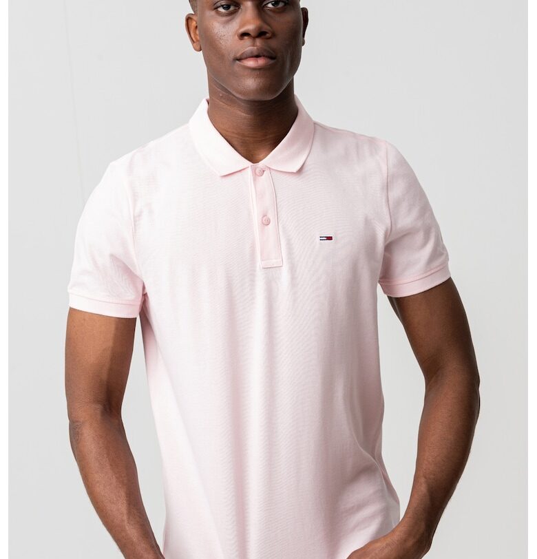 Слим тениска от пике с яка Tommy Jeans
