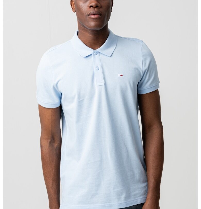 Слим тениска от пике с яка Tommy Jeans