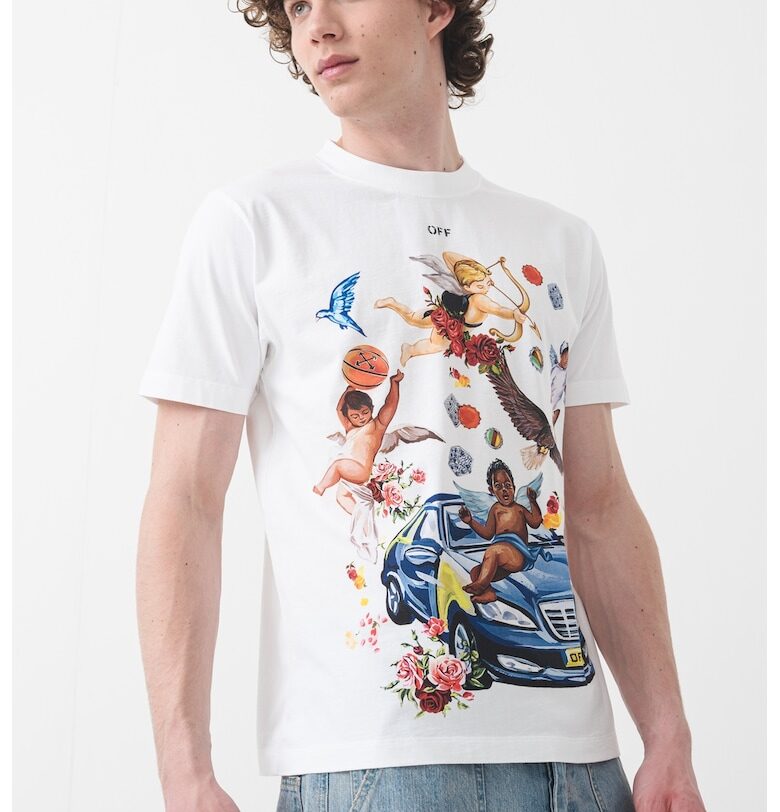 Слим тениска с графика OFF-WHITE