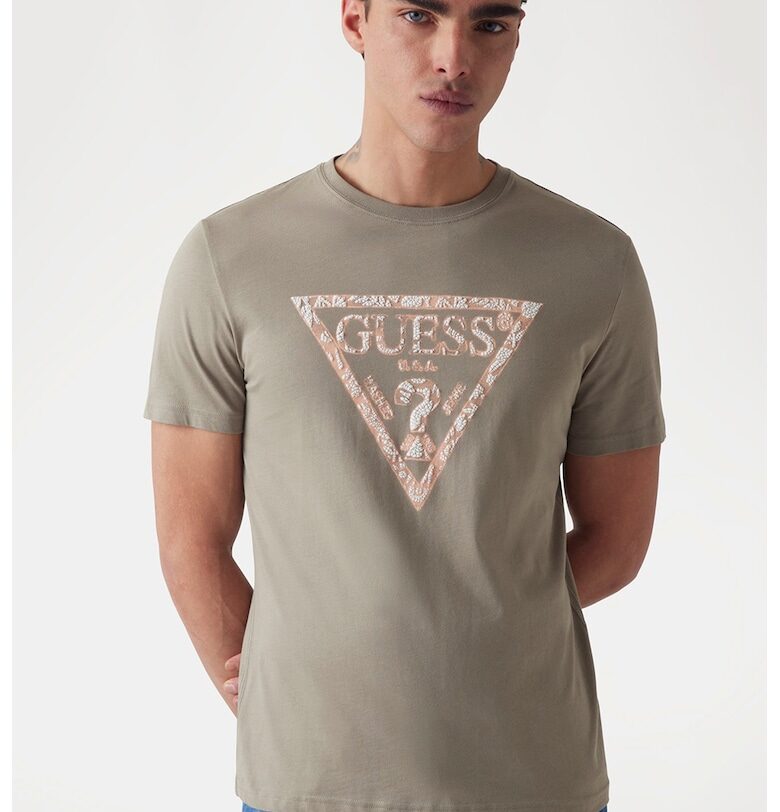 Слим тениска с лого GUESS