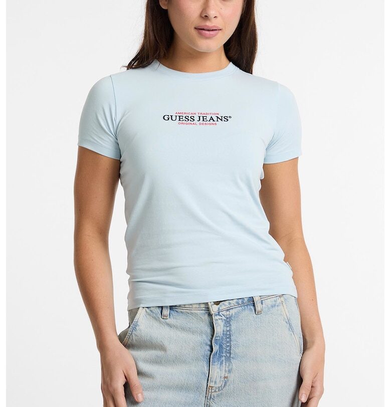 Слим тениска с лого GUESS JEANS