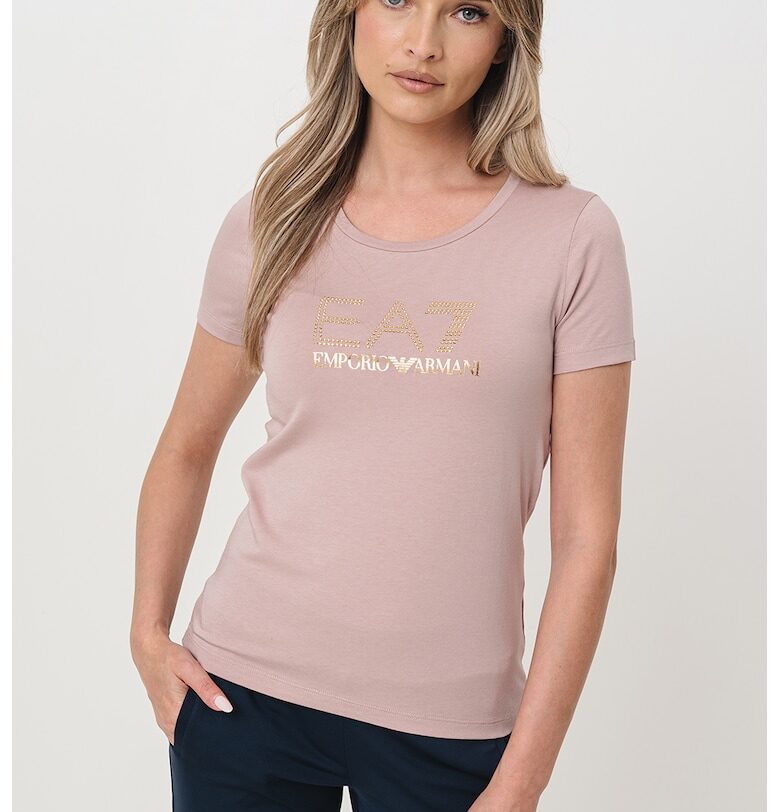 Слим тениска с модал и лого EA7