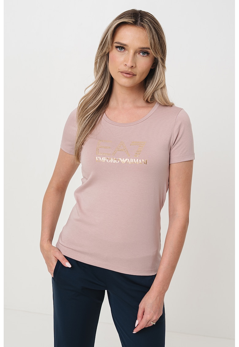 Слим тениска с модал и лого EA7