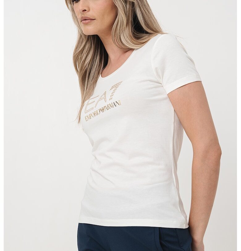 Слим тениска с модал и лого EA7