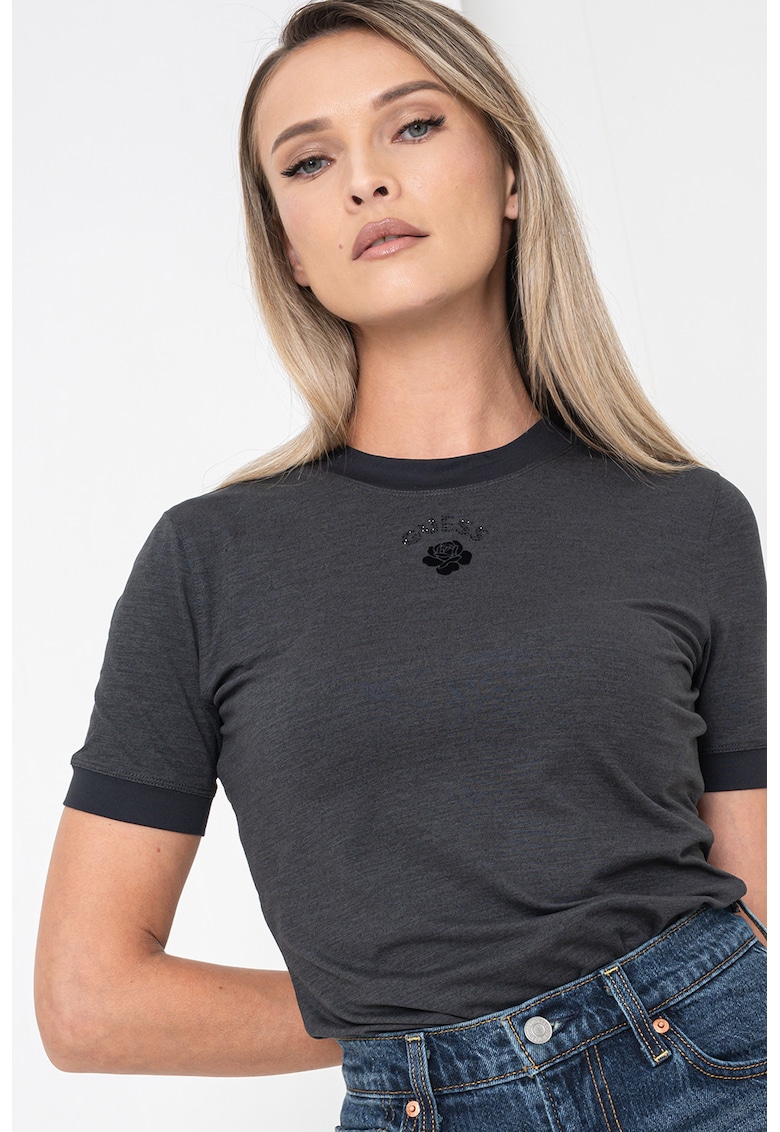 Слим тениска с овално деколте GUESS