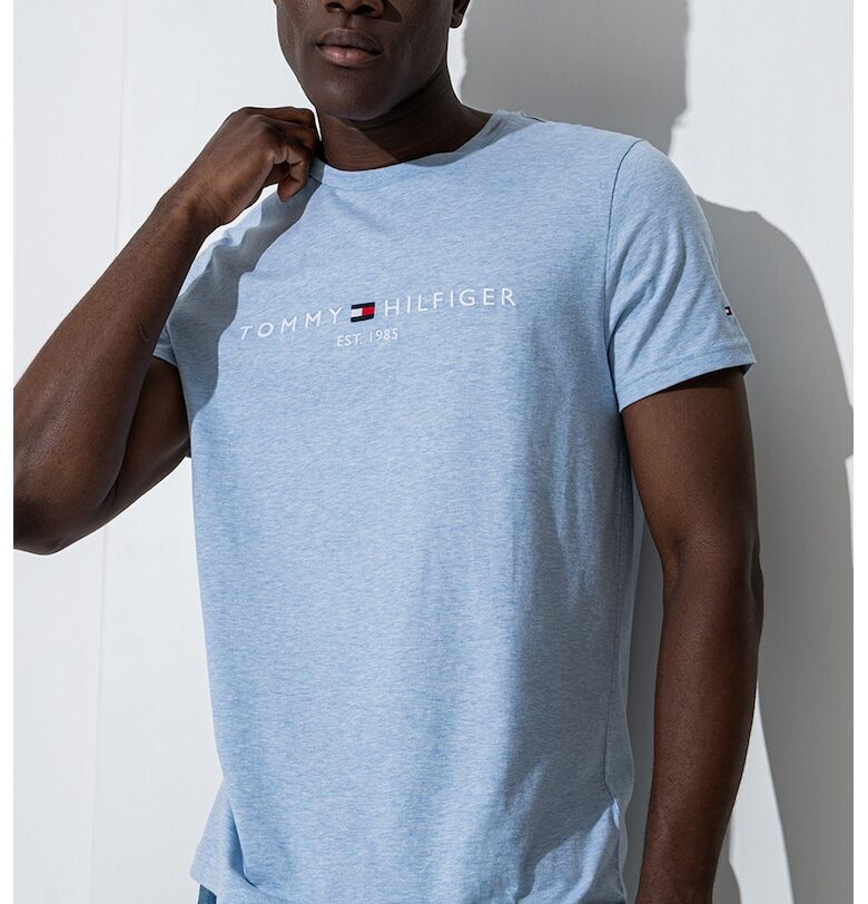 Слим памучна тениска с бродерии Tommy Hilfiger