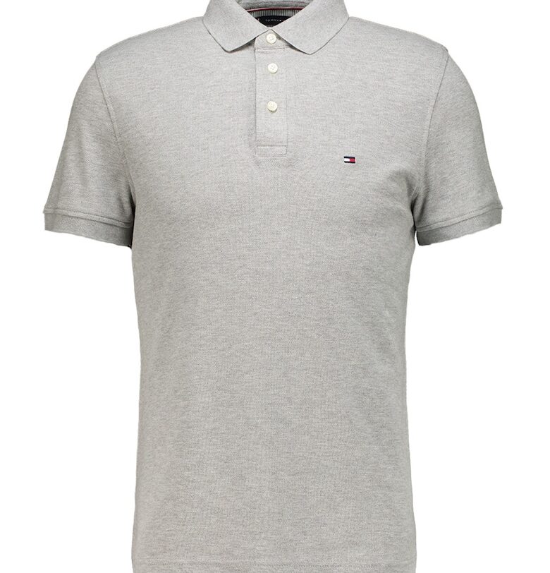 Слим тениска с органичен памук с яка Tommy Hilfiger