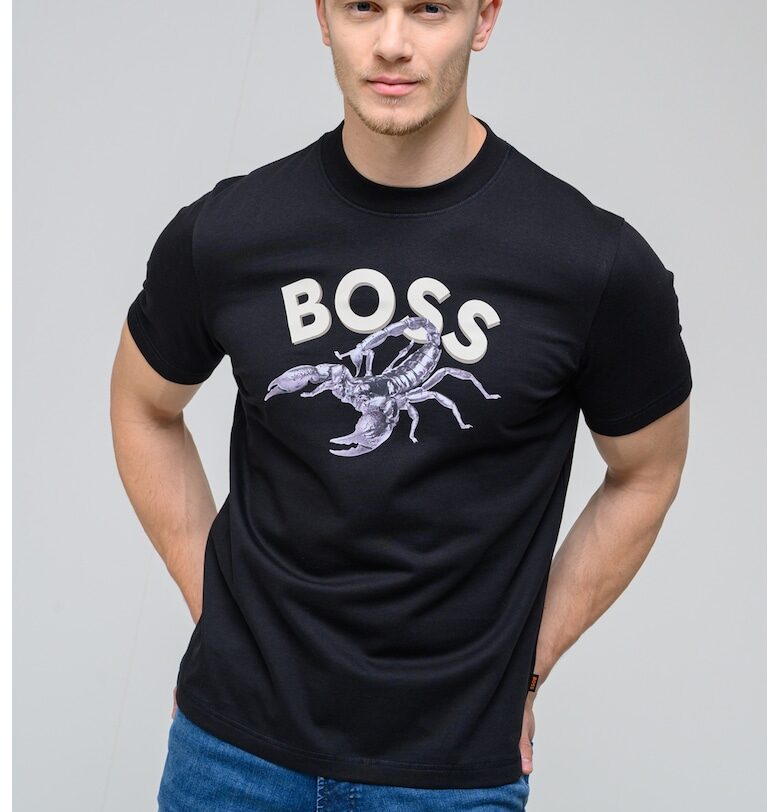 Слим тениска с принт BOSS