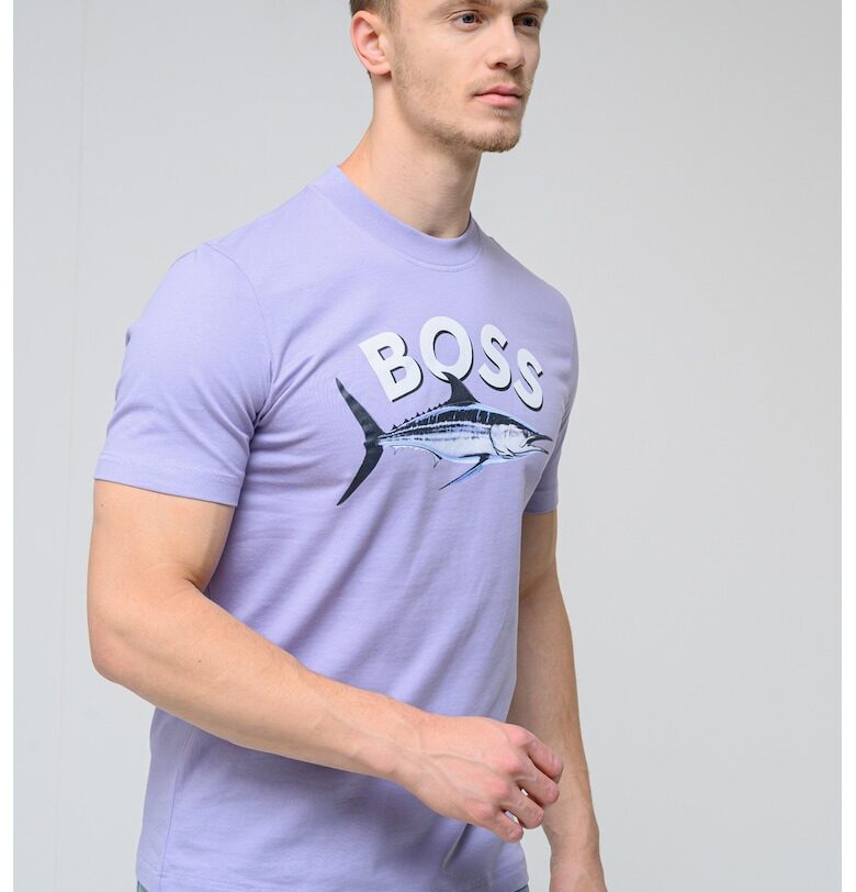 Слим тениска с принт BOSS