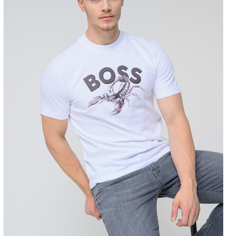 Слим тениска с принт BOSS