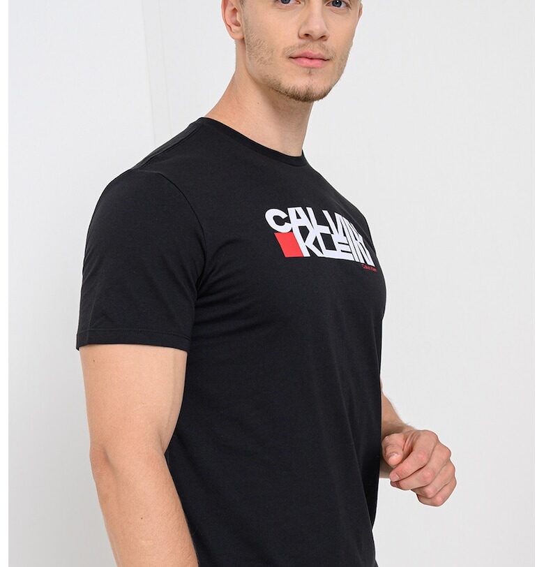 Слим тениска с шарка CALVIN KLEIN JEANS