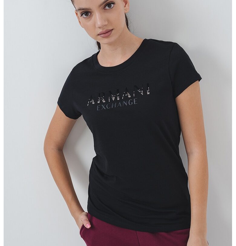 Слим тениска с шарка на гърдите ARMANI EXCHANGE