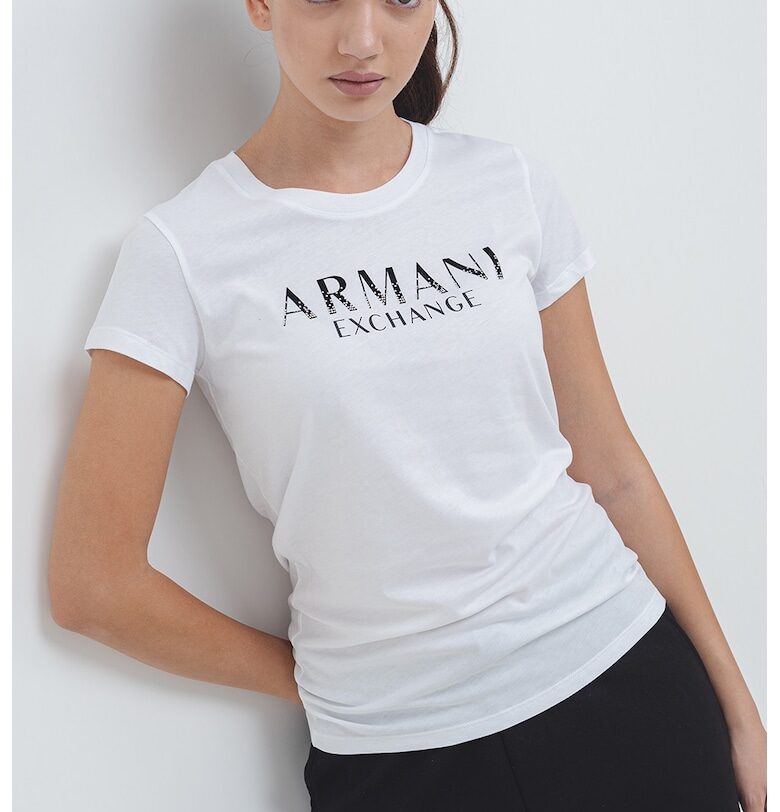 Слим тениска с шарка на гърдите ARMANI EXCHANGE