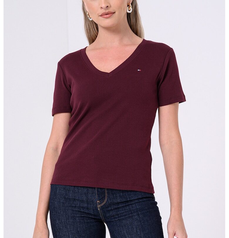 Слим тениска с шпиц Tommy Hilfiger